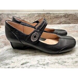 Josef Seibel Womens Cara Leather Mary Janes Comfort Adjustable Black EU 42 US 11